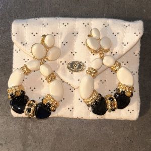 Sezane Gold and Black Earrings